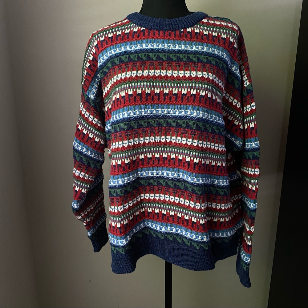Colours by Alexander Julian Vintage Cotton Made in USA Large sweater